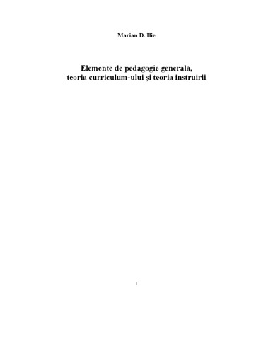 Elemente de pedagogie generala - teoria curriculum – ului si teoria instruirii