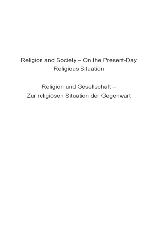 Religion and Society: On the Present-Day Religious Situation