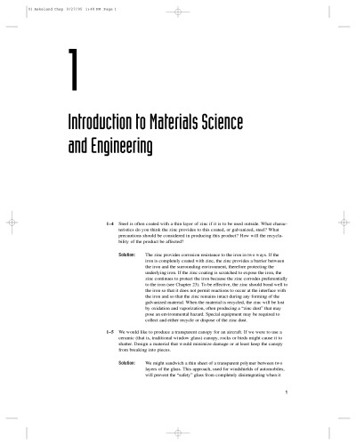 The Science & Engineering of Materials. Solution Manual