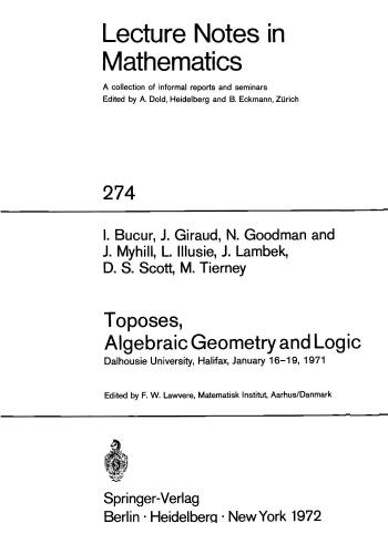 Toposes, Algebraic Geometry And Logic