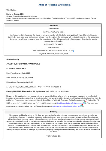 Atlas of Regional Anesthesia