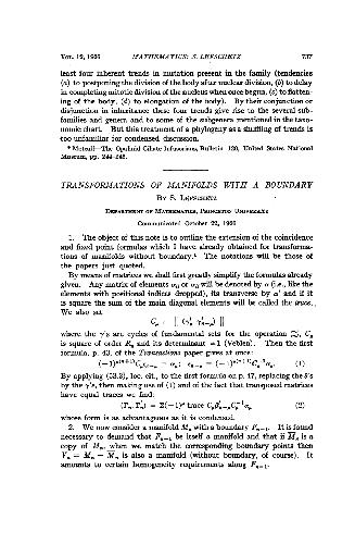 Transformations of Manifolds with a Boundary