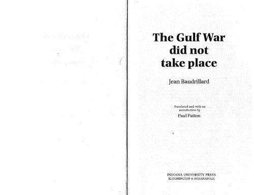 The Gulf War Did Not Take Place