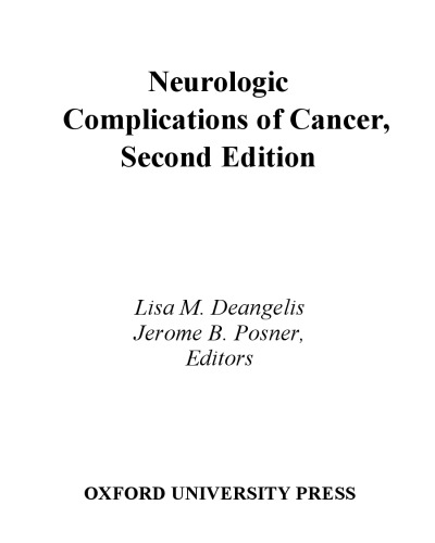 Neurologic Complications of Cancer