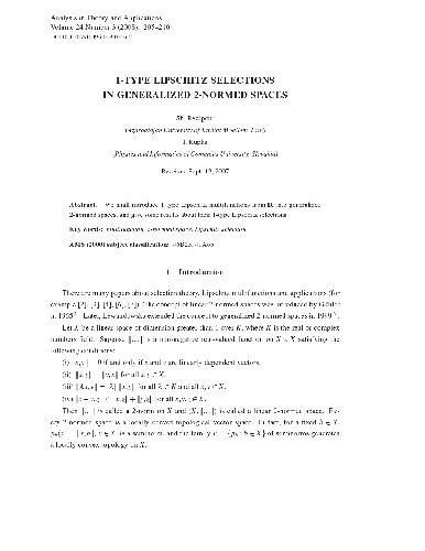 Type Lipschitz selections in generalized 2-normed spaces