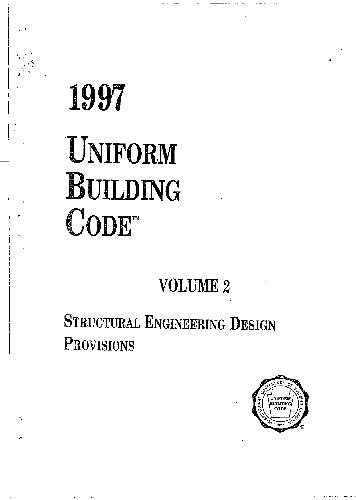 1997 Uniform Building Code, Vol. 2: Structural Engineering Design Provisions 