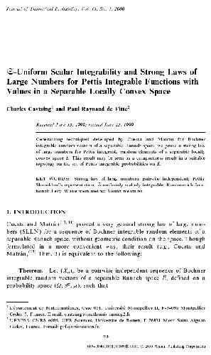 Uniform Scalar Integrability and Strong Laws of Large Numbers for Pettis Integrable Functions with Values in a Separable Locally Convex Space
