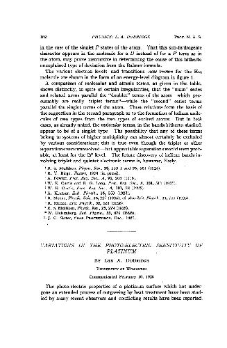 Variations in the Photo-Electric Sensitivity of Platinum