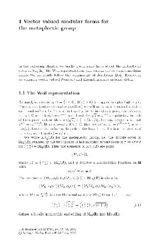Vector valued modular forms for the metaplectic group