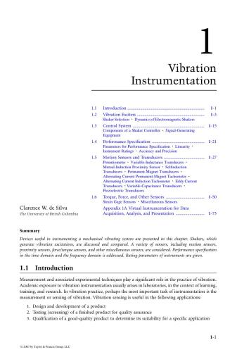 Vibration Monitoring Testing, and Instrumentation