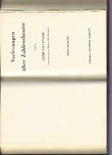 Vorlesungen uber Zahlentheorie