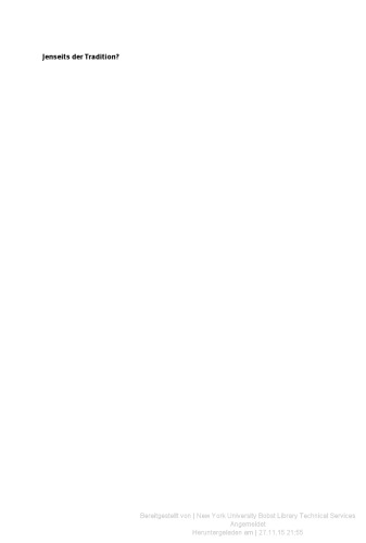 Jenseits der Tradition?: Tradition und Traditionskritik in Judentum, Christentum und Islam