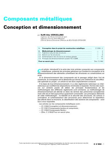 C 2550 Composants metalliques