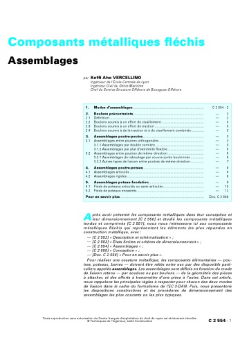 C 2554 Composants metalliques flechis