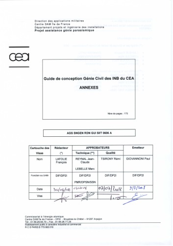 Guide de Conception du Gnie Civil des INB du CEA Annexes