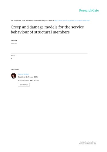 Creep and damage models for the service behaviour of structural members