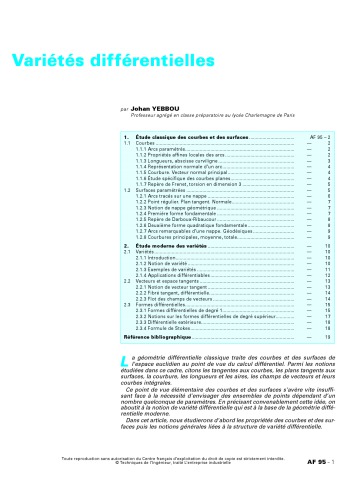 Variétés différentielles