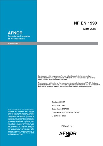 Eurocodes structuraux - Bases de calcul des structures