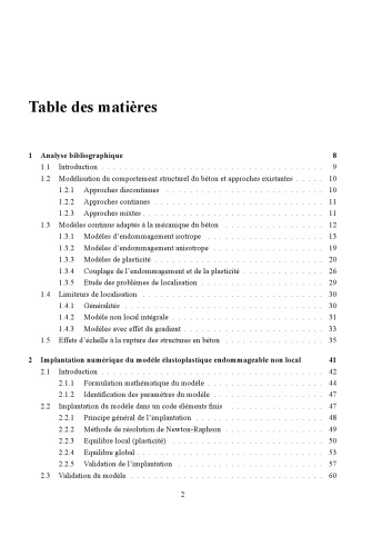 CONTRIBUTIONS A LA MODELISATION NON LINEAIRE DU COMPORTEMENT MECANIQUE DU BETON  ET DES OUVRAGES EN BETON ARME ET PRECONTRAINT