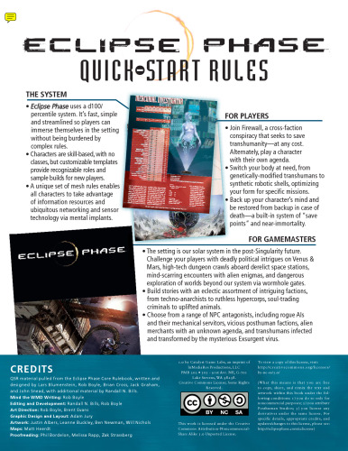 Eclipse Phase: Quick-Start Rules