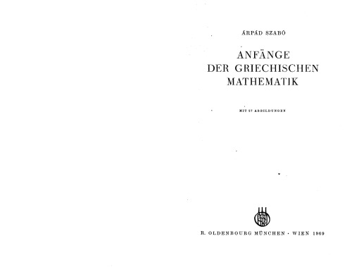 Anfänge der griechischen Mathematik