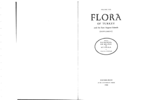 Flora of Turkey and the East Aegean Islands - (Supplement)