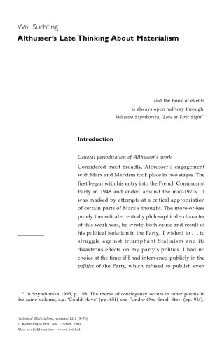 Historical Materialism Journal