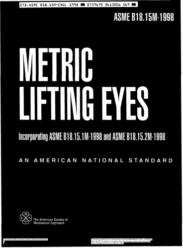 ASME B18.15-METRIC EYE BOLTS
