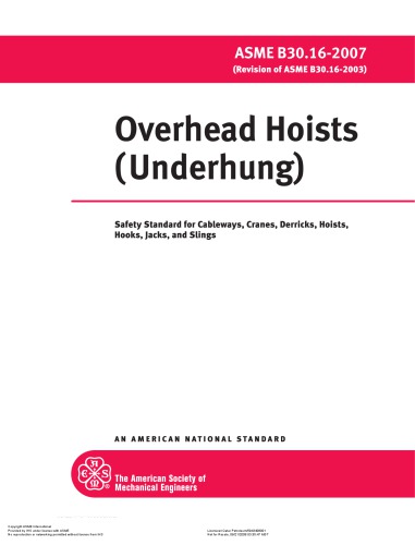 ASME B30.16 HOIST