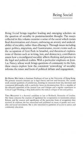 Being Social: Ontology, Law, Politics