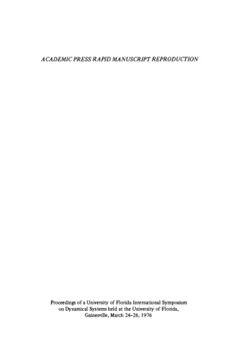 Dynamical systems. Proceedings of Univ. Florida Intern. symposium. Vol.1