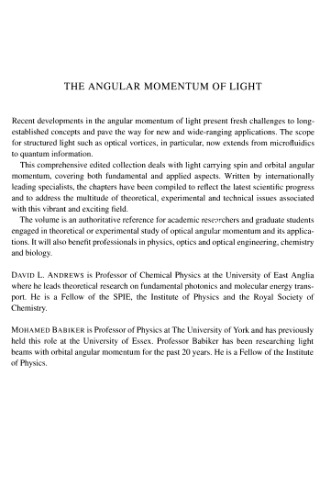 The angular momentum of light