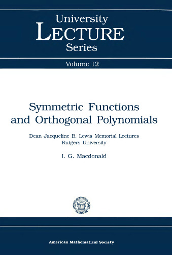 Symmetric functions and orthogonal polynomials