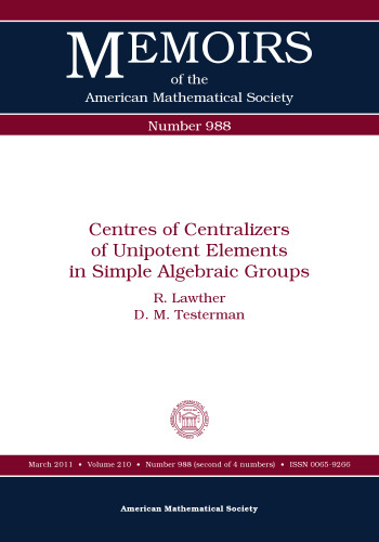 Centres of centralizers of unipotent elements in simple algebraic groups