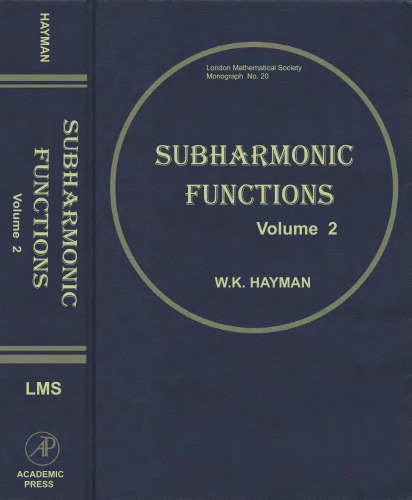 Subharmonic functions, vol.2