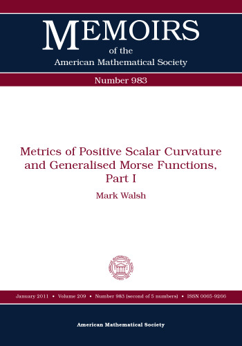 Metrics of positive scalar curvature and generalised Morse functions, Part I