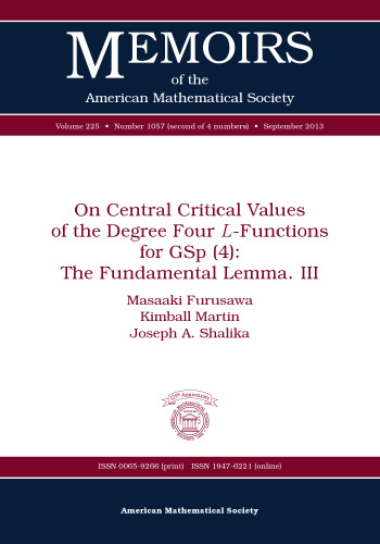 On central critical values of the degree four L-functions for GSp(4): the fundamental lemma. III