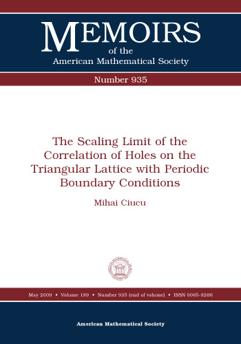 The scaling limit of the correlation of holes on the triangular lattice with periodic boundary conditions