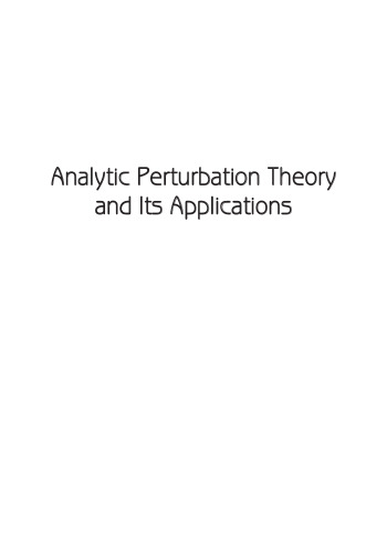 Analytic perturbation theory and its applications
