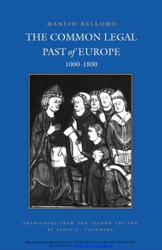 The Common Legal Past of Europe : 1000-1800