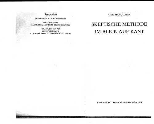 Skeptische Methode im Blick auf Kant