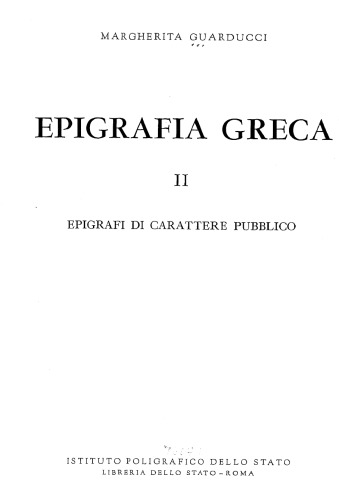 Epigrafia Greca - Epigrafi di carattere pubblico