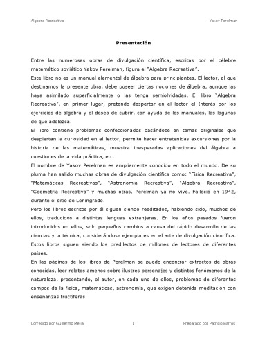 Álgebra recreativa