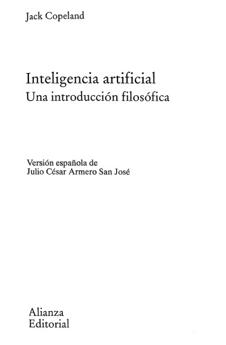 Inteligencia artificial: Una introducción filosófica