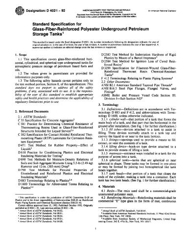 Standards for Fuel Tanks