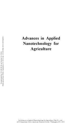 Advances in applied nanotechnology for agriculture