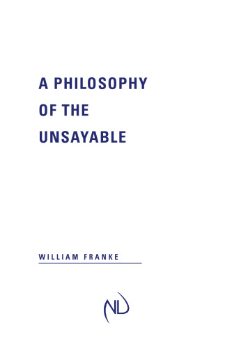 A philosophy of the unsayable