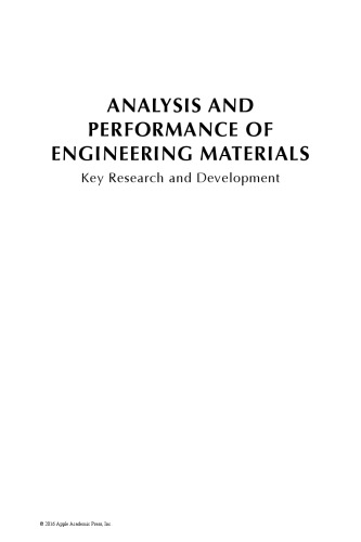 Analysis and performance of engineering materials : key research and development