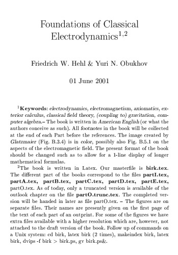 Foundations of classical electrodynamics