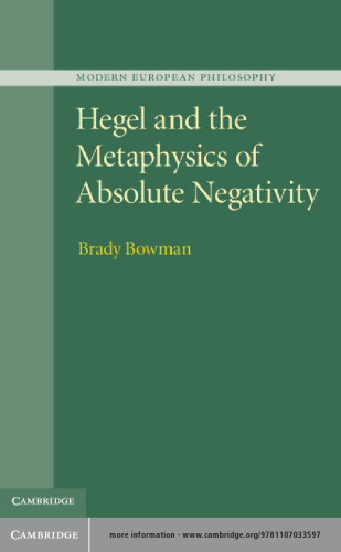 Hegel and the Metaphysics of Absolute Negativity